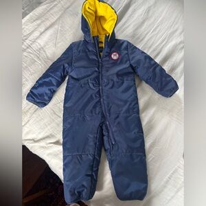 Navy Blue Hooded Snowsuit 18-24M with Yellow Lining. Baby Xtreme